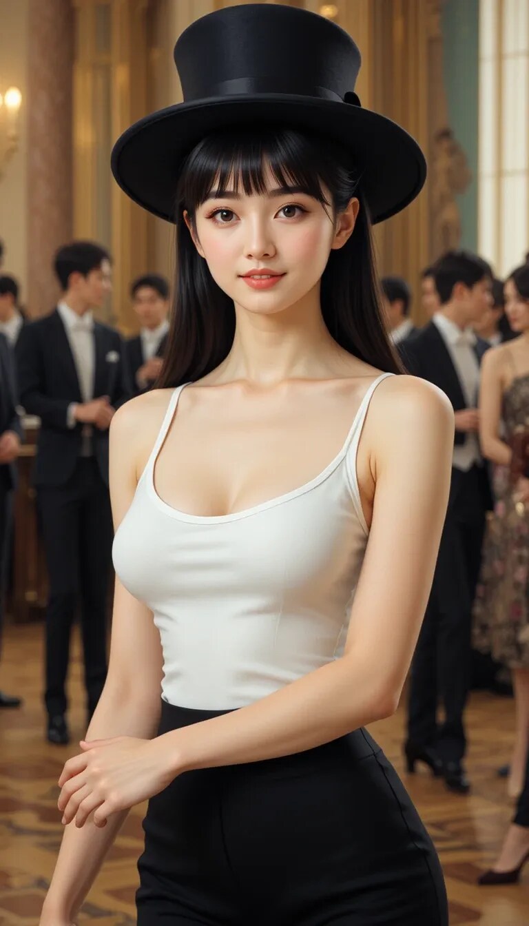 かっこかわいいダンサー白鳥英美梨のストックホルム宮殿公演　油絵風
