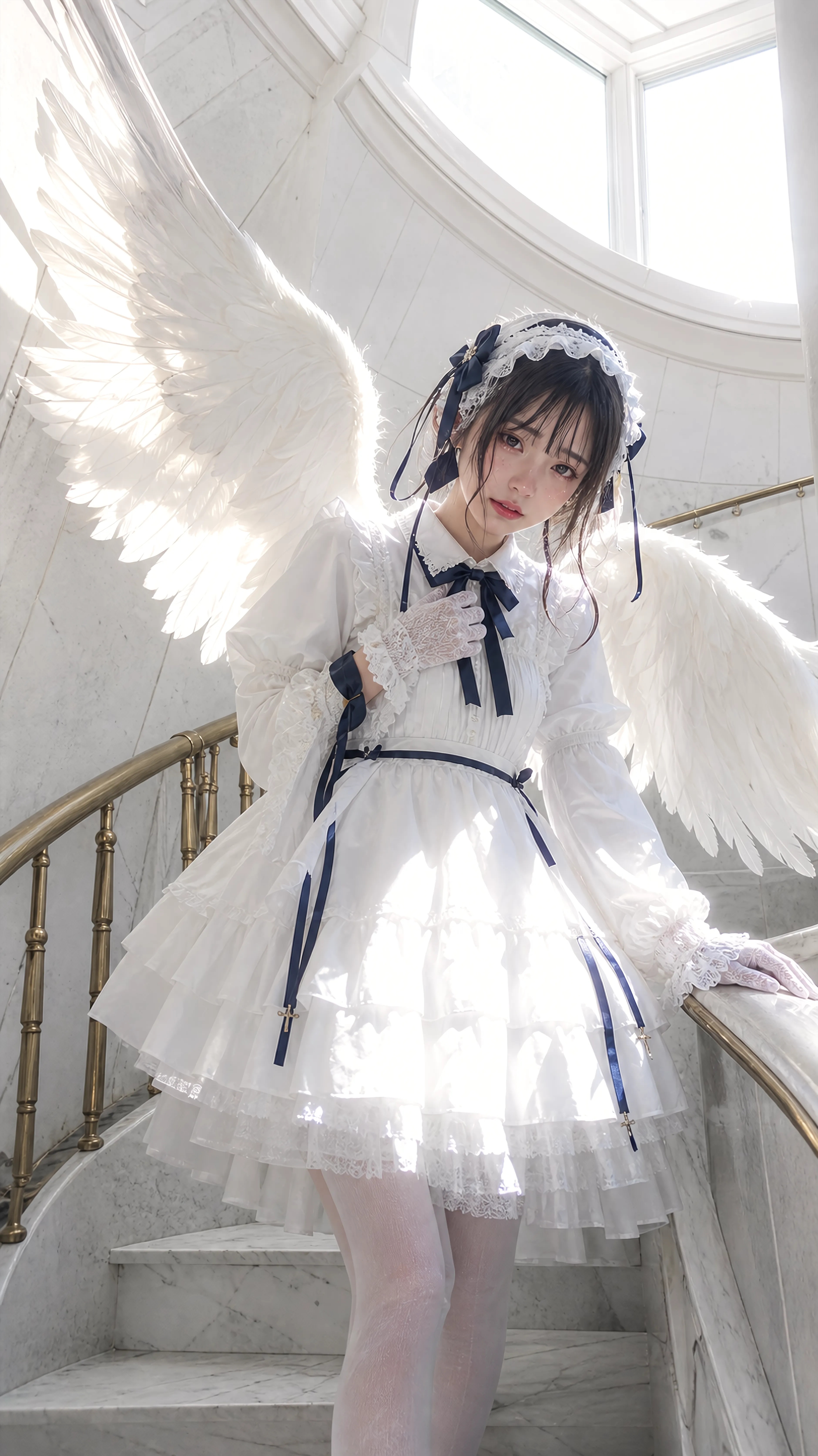 White Wings in Marble Light