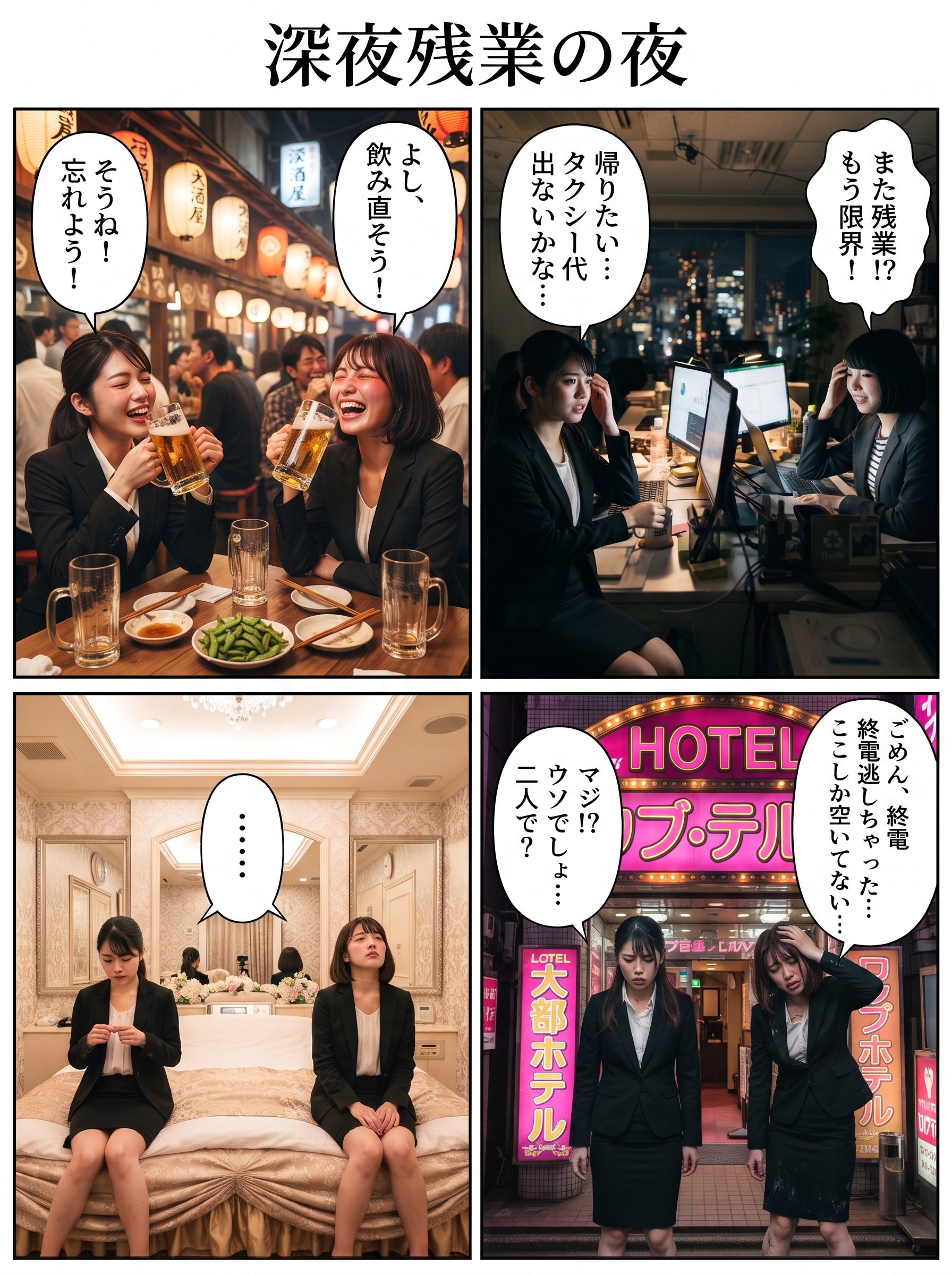 深夜残業の夜
