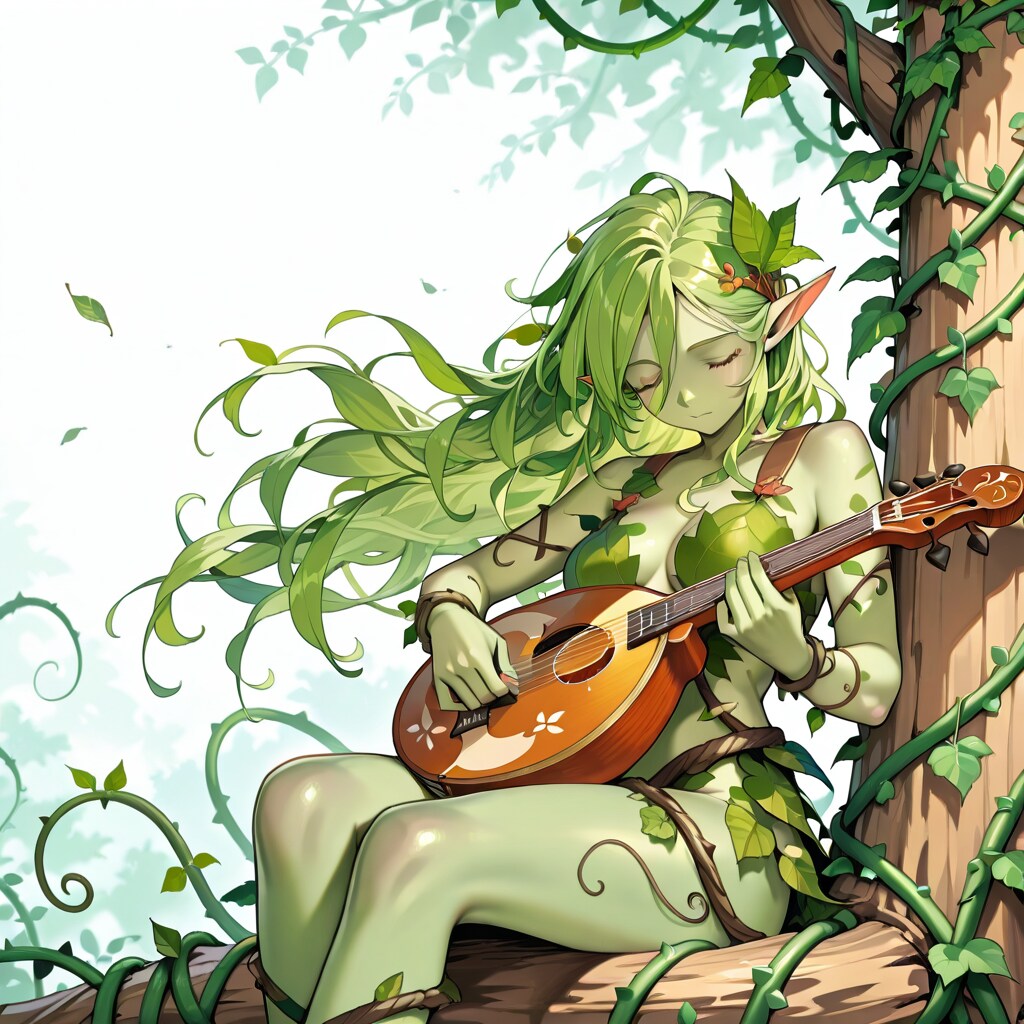 マンドリンを弾くDRYADちゃん | の人気AIイラスト・グラビア
