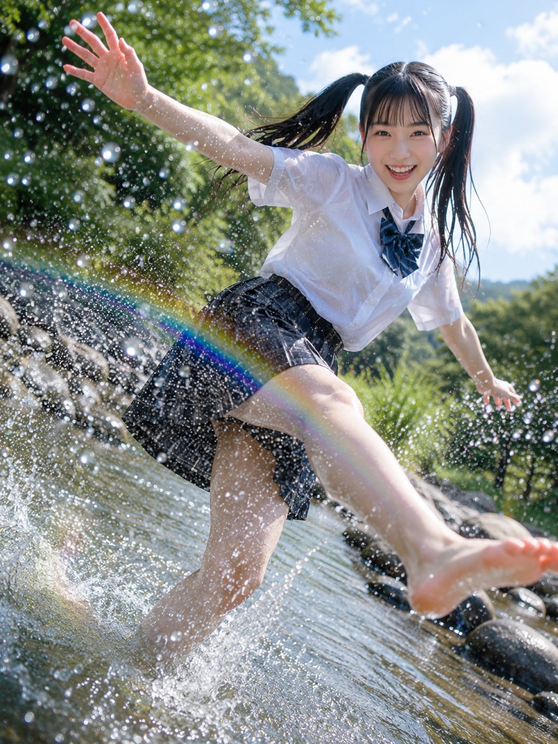 初夏の水遊び