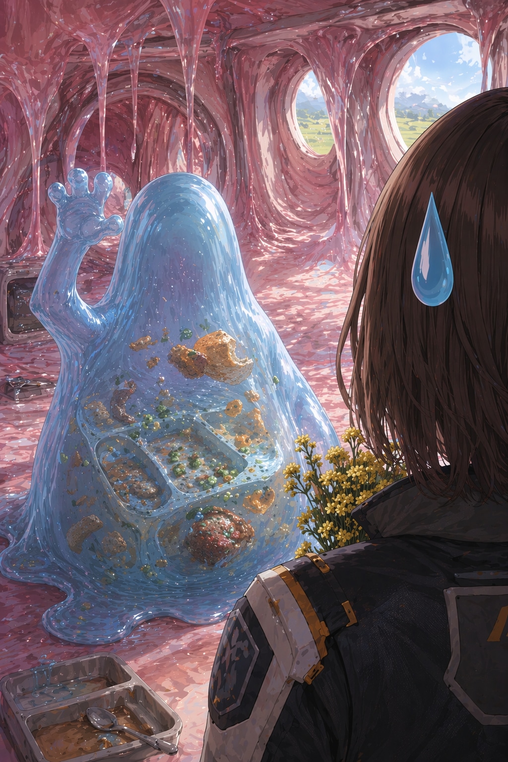 微妙な近距離感。