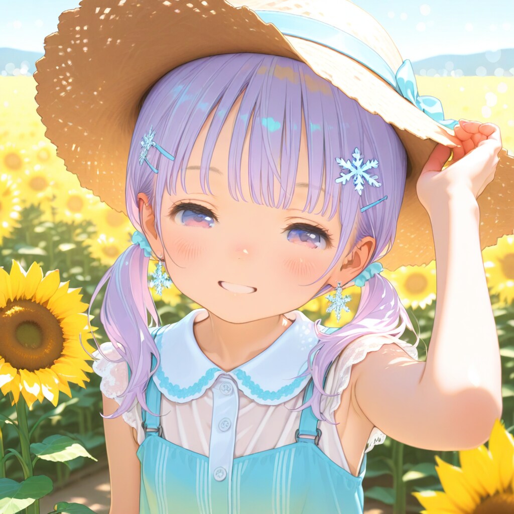 ひまわりと少女🌻 | の人気AIイラスト・グラビア