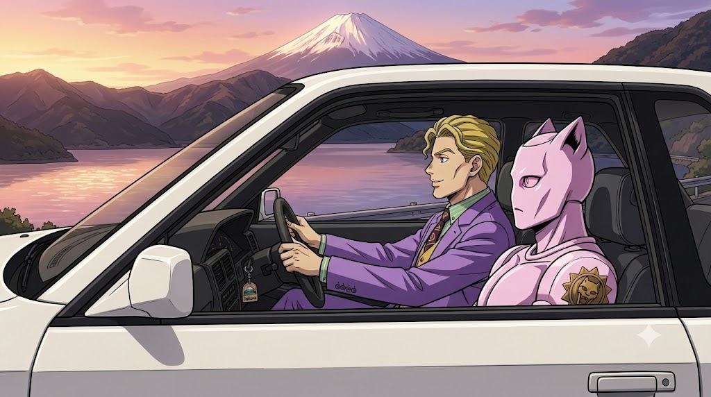 うちの店に向かって愛車を走らせる吉良さん。