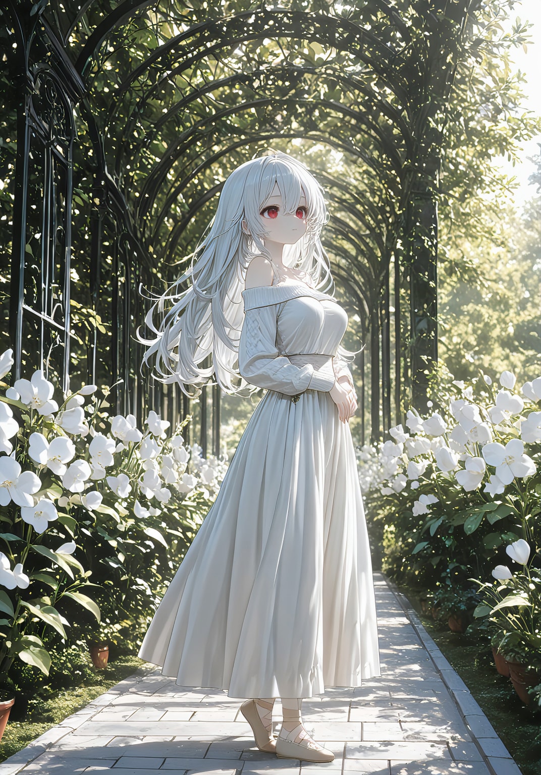 リリアと白のロングスカート