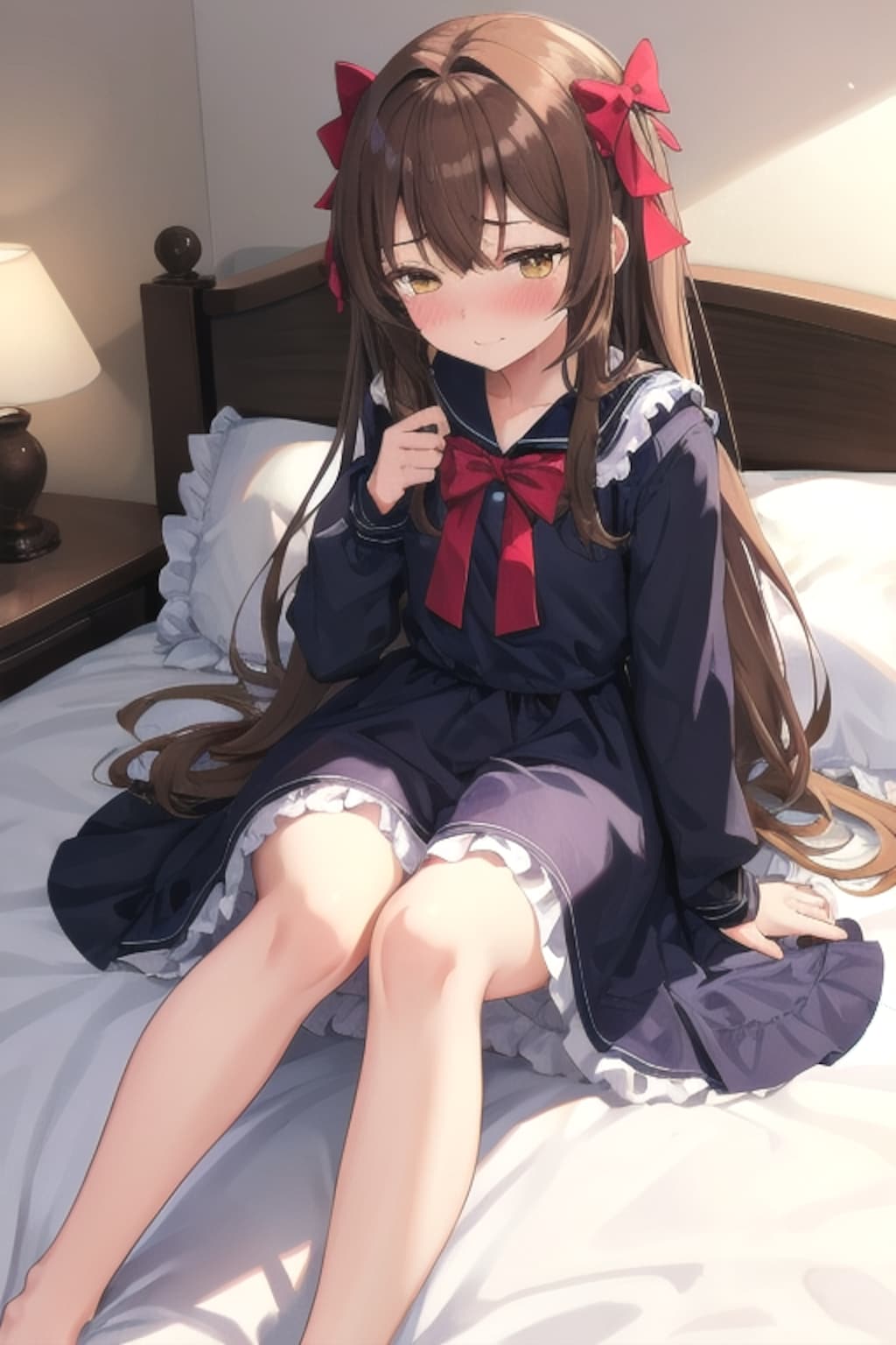 眠すぎてベッドでうとうとなごちゃん🐑💭💤※