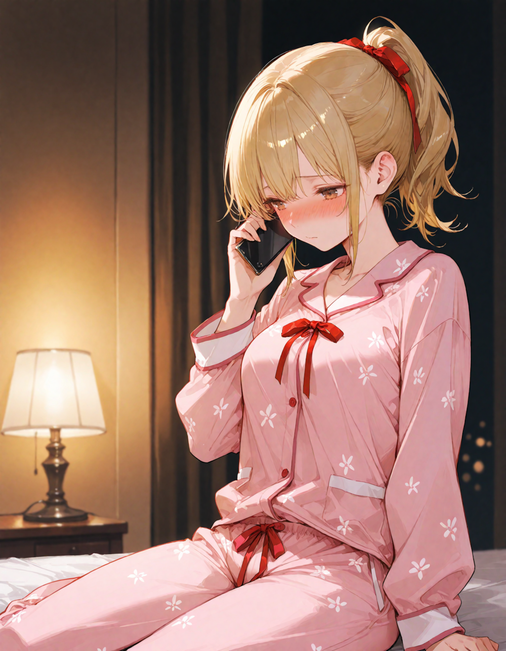 うん、うん、そうなの。　…？？　え？……うん…わかった……んっ