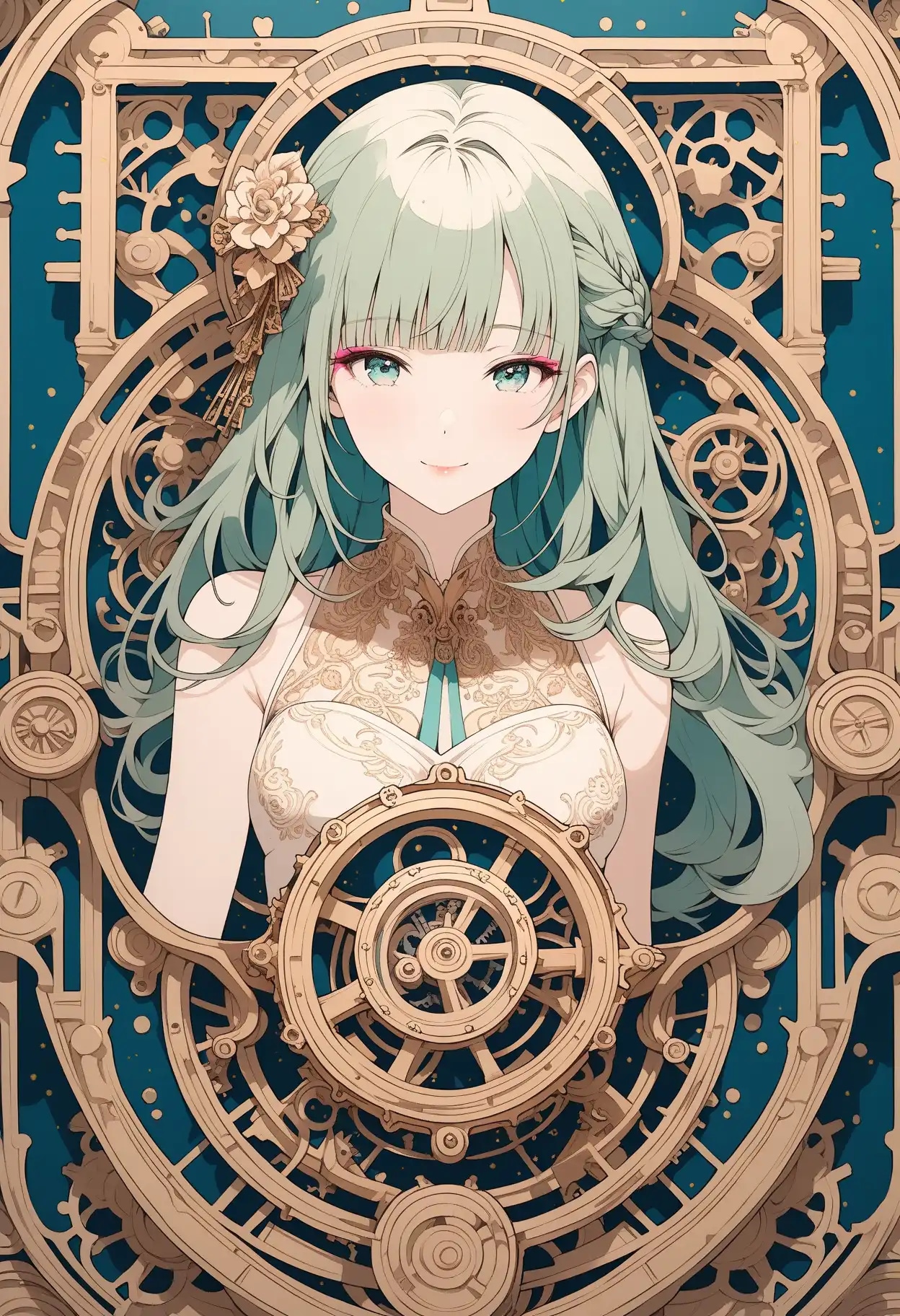 緑髪娘　アールヌーボ | の人気AIイラスト・グラビア