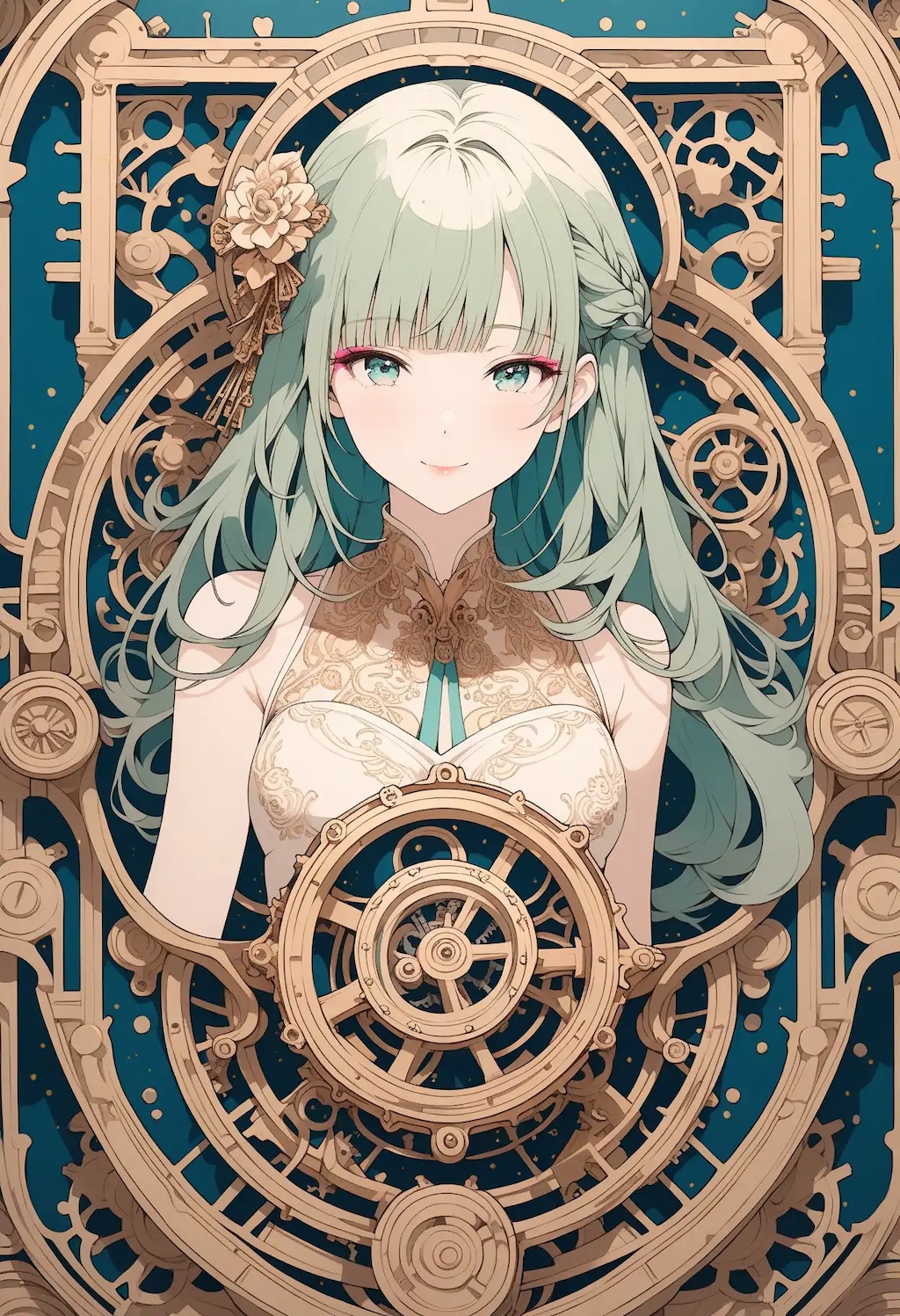 緑髪娘　アールヌーボ