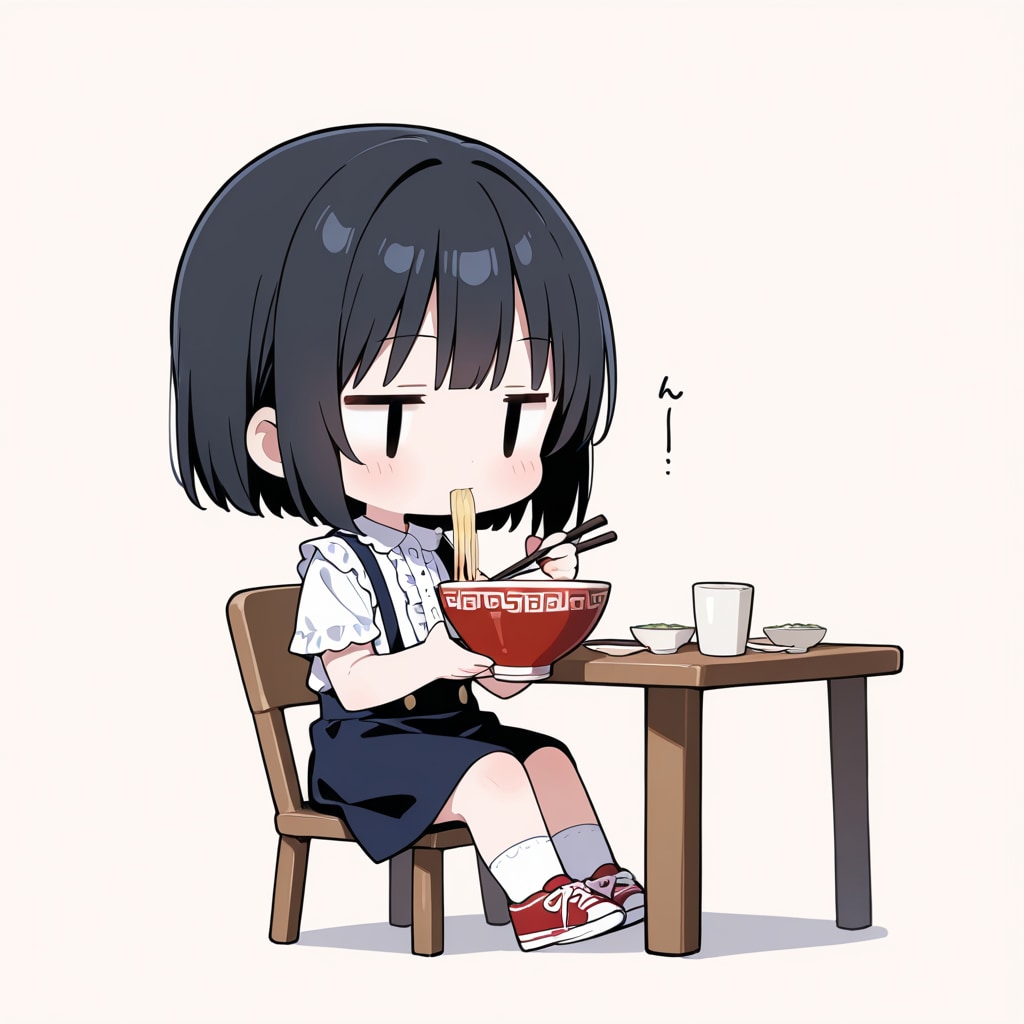 ラーメンを食べる