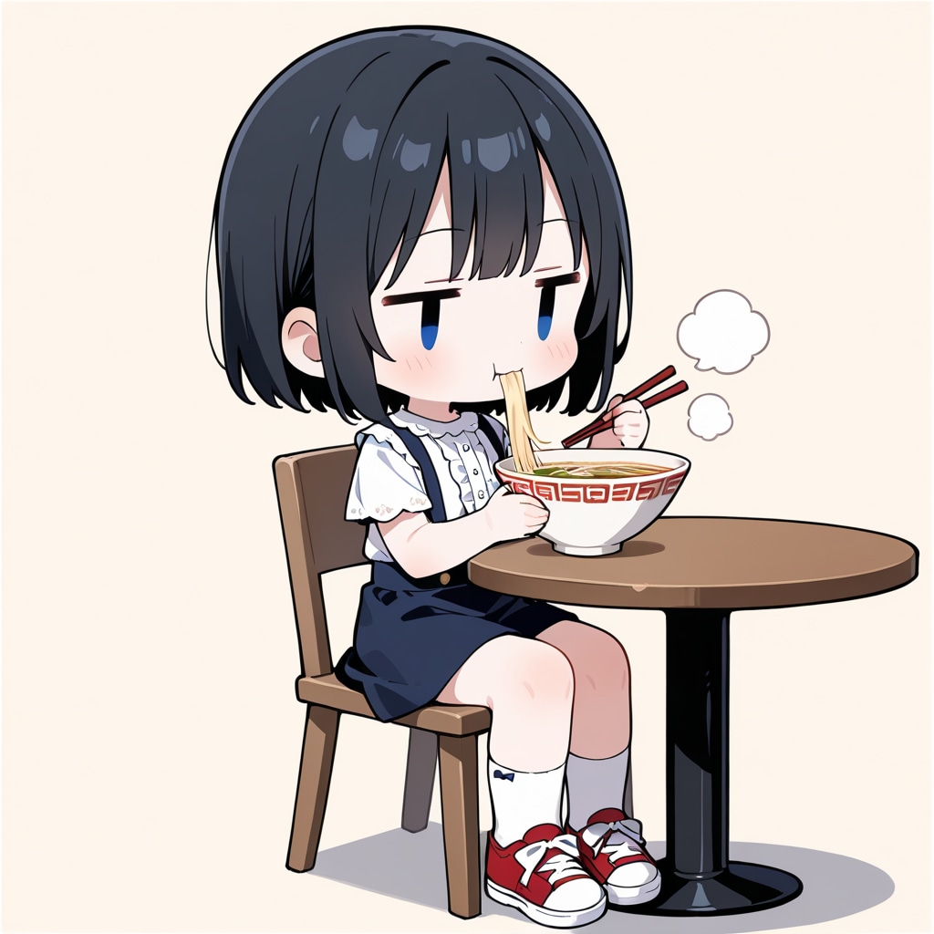 ラーメンを食べる