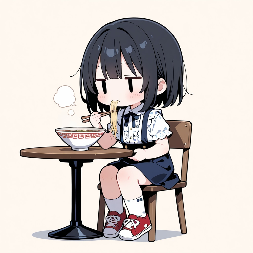 ラーメンを食べる