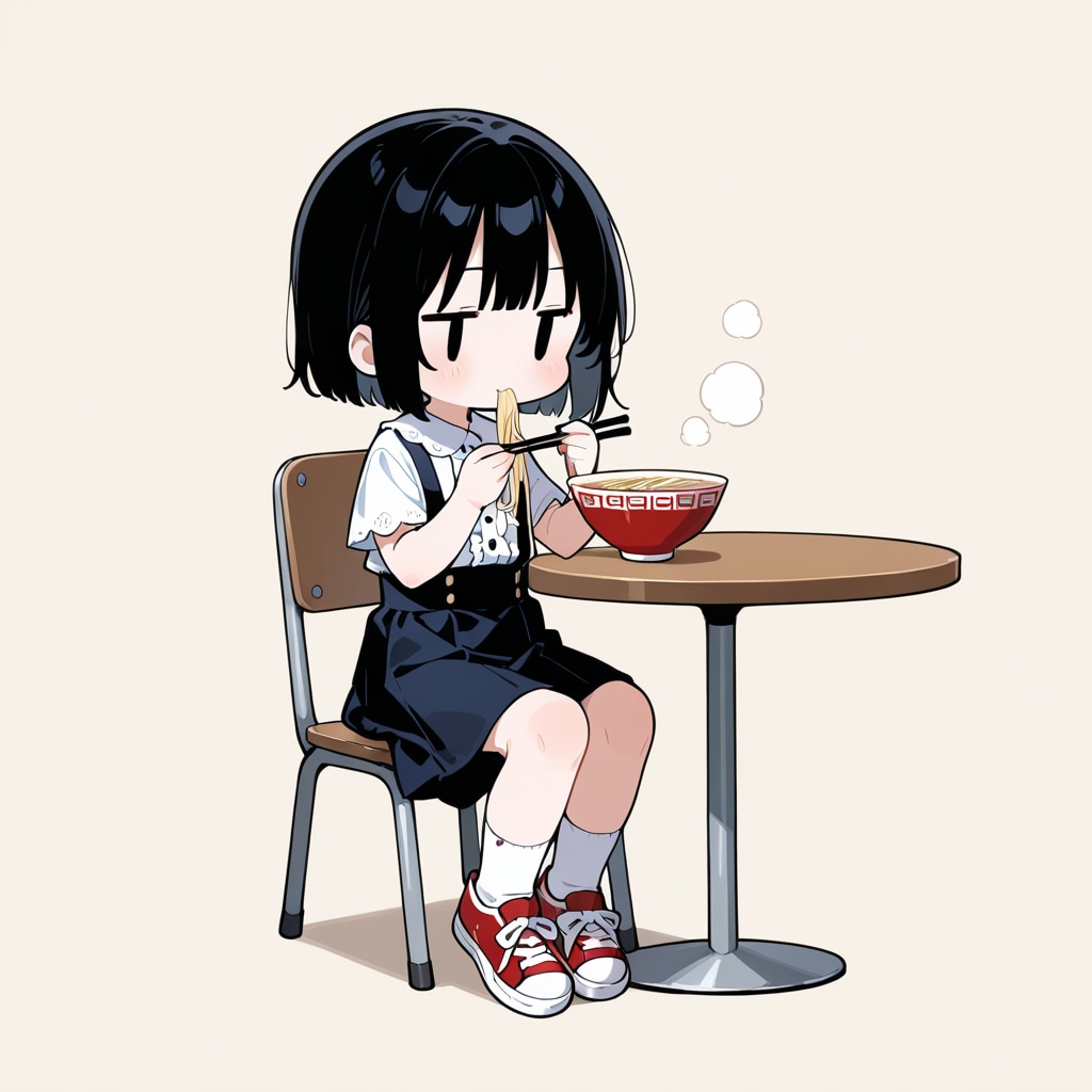 ラーメンを食べる