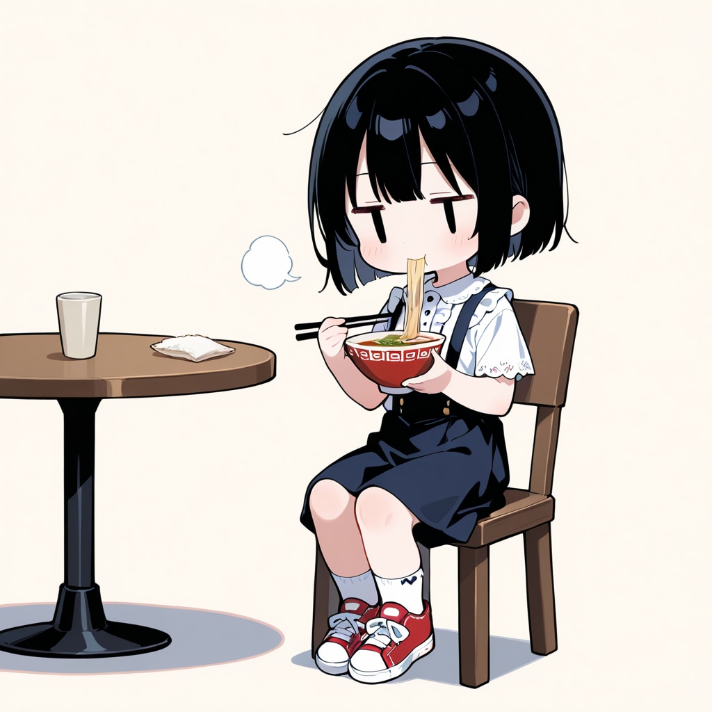 ラーメンを食べる