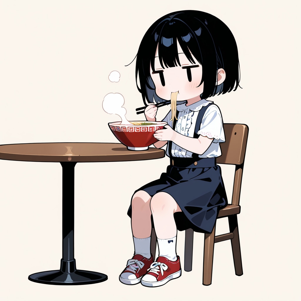 ラーメンを食べる