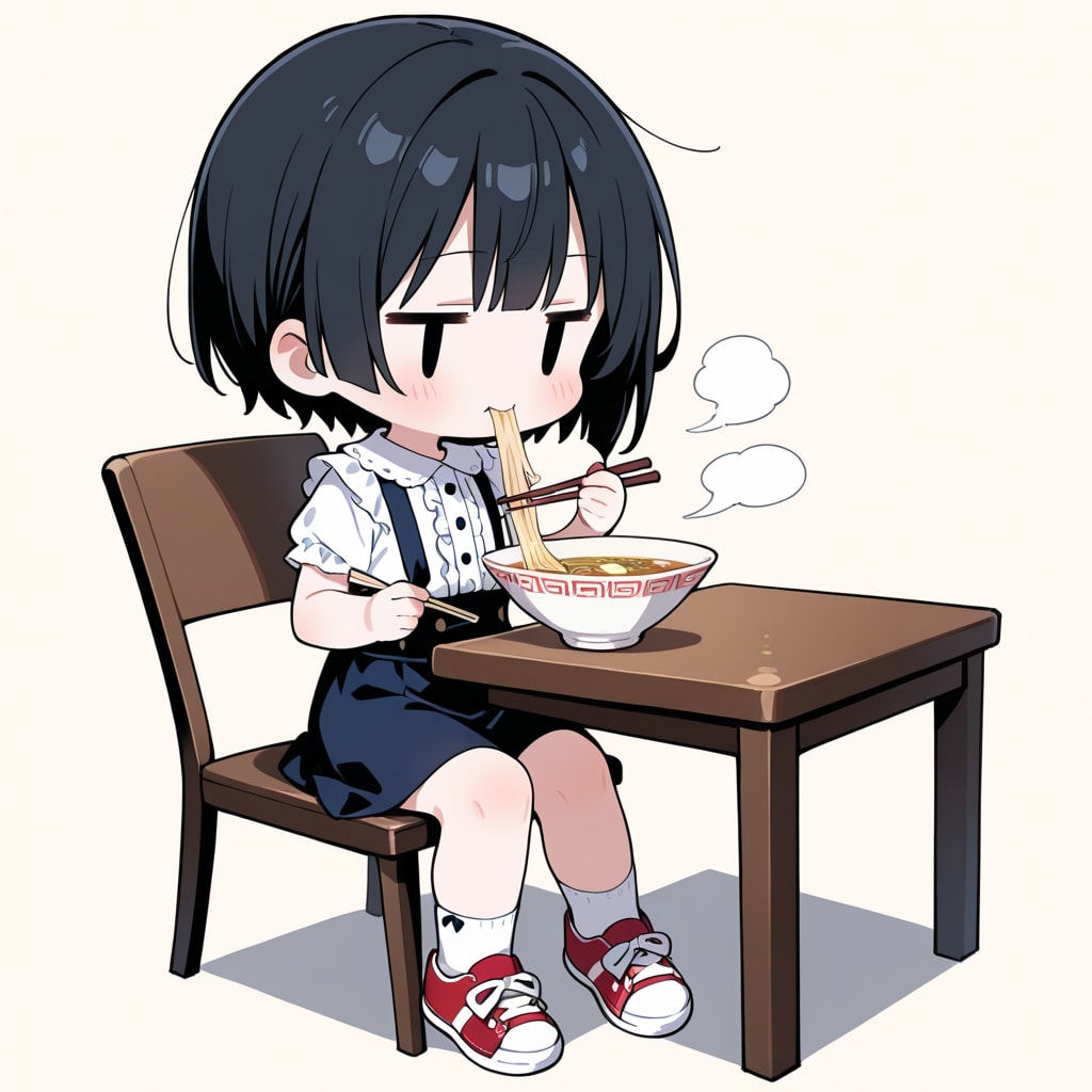 ラーメンを食べる