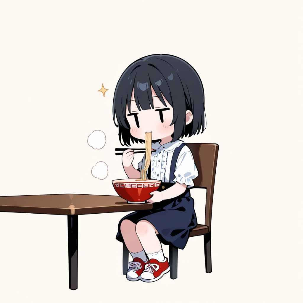 ラーメンを食べる