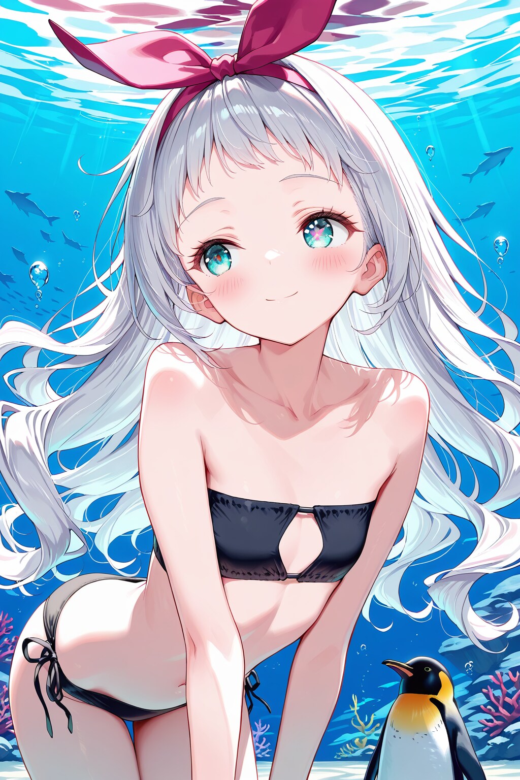 ペンギンちゃんと海中遊泳