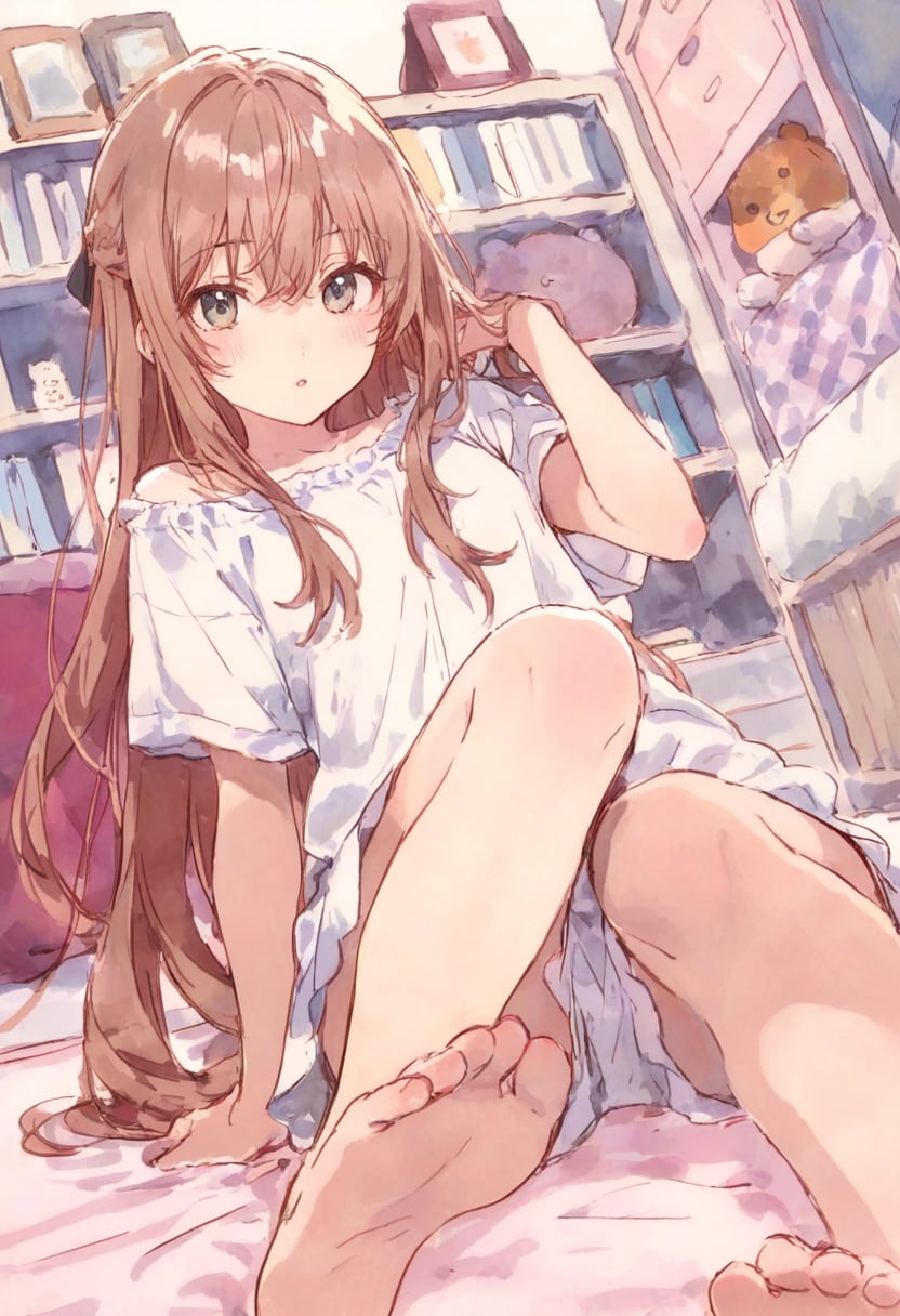 少女の部屋(水彩タッチ)(112)