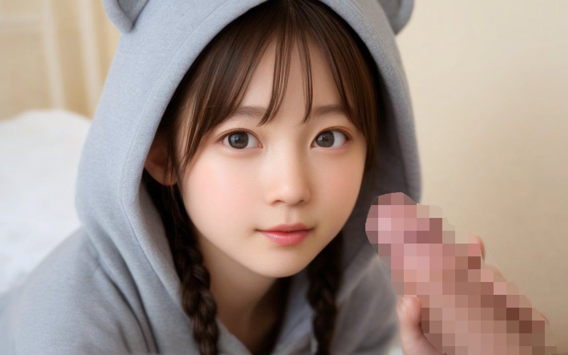 パーカー少女のお遊び。