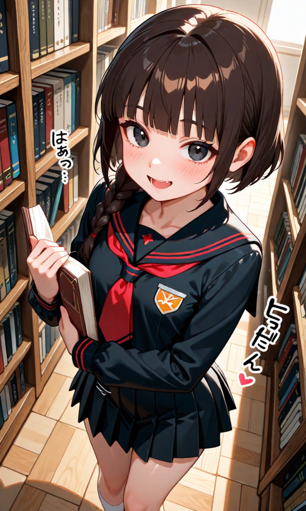 今日の撮影場所は図書館で