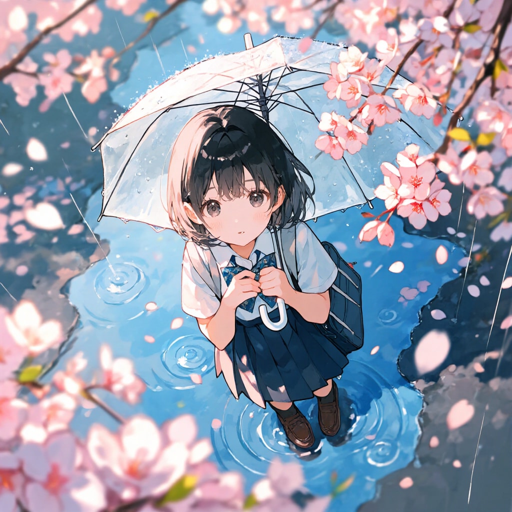 桜と雨