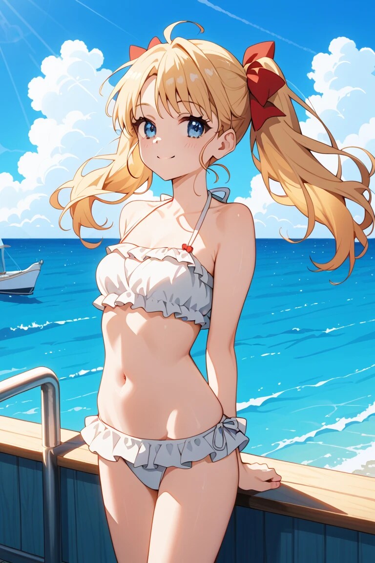 青い空と、白い砂浜。……それと、私。ちゃんと見てる？