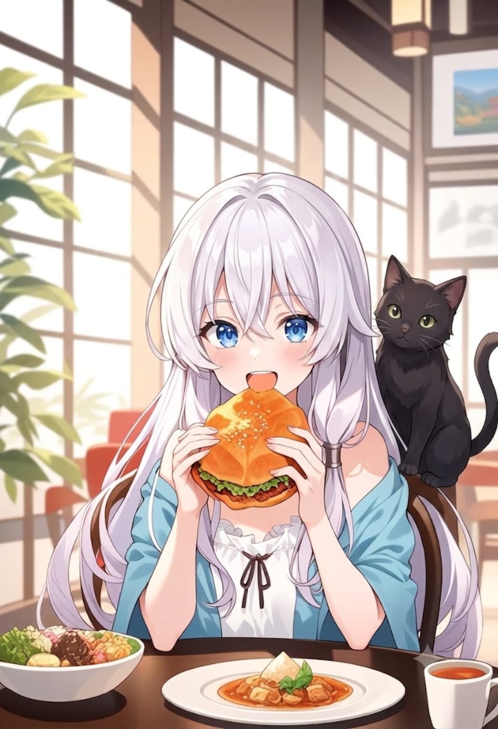 イレイナ食事中