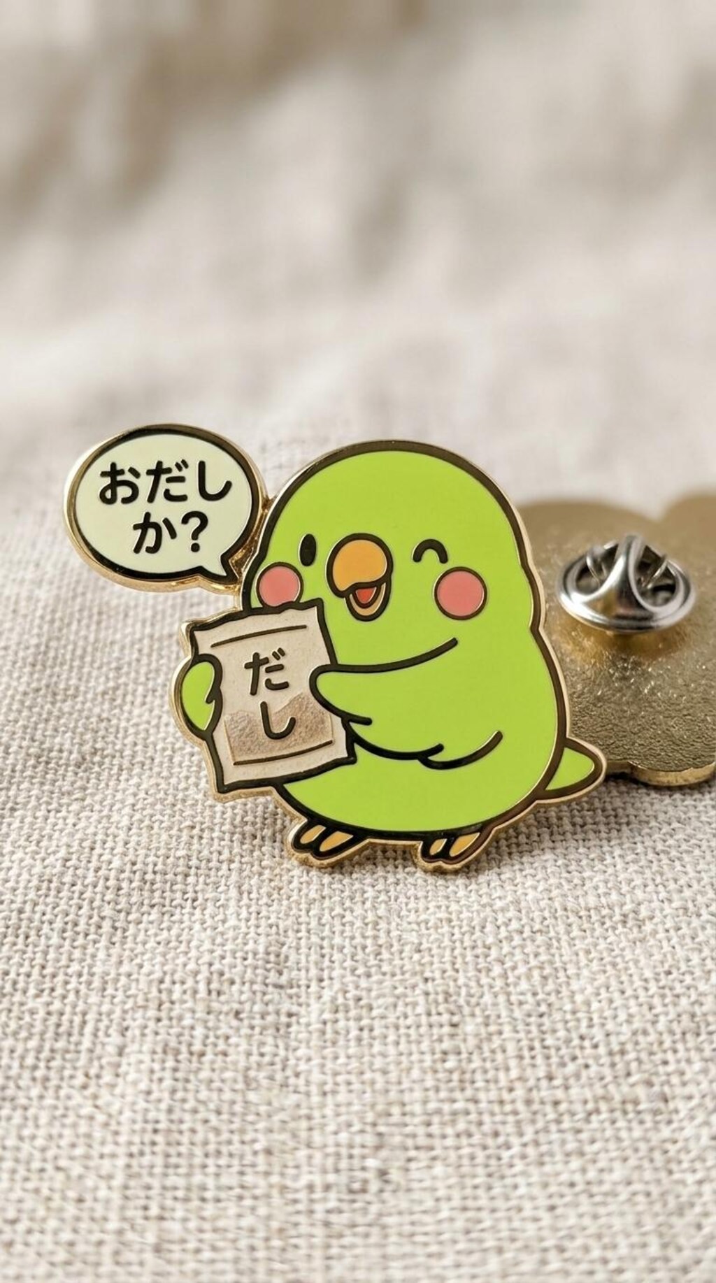 おだしか？版インコピンバッジ