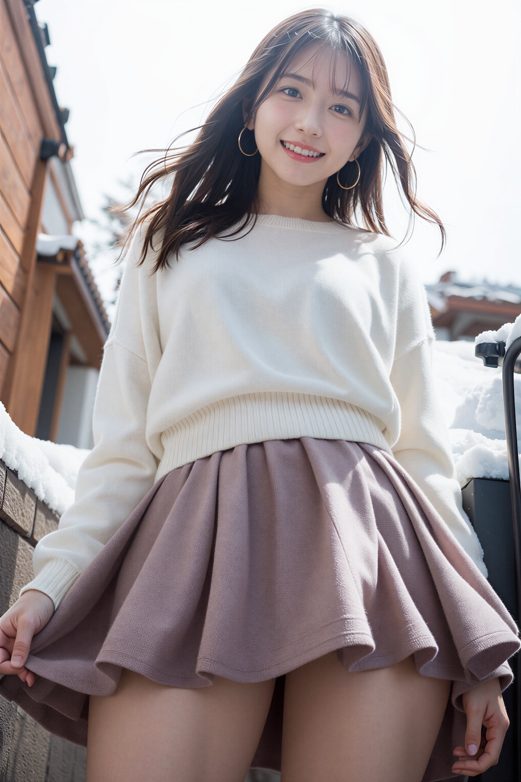 寒波でもミニスカート