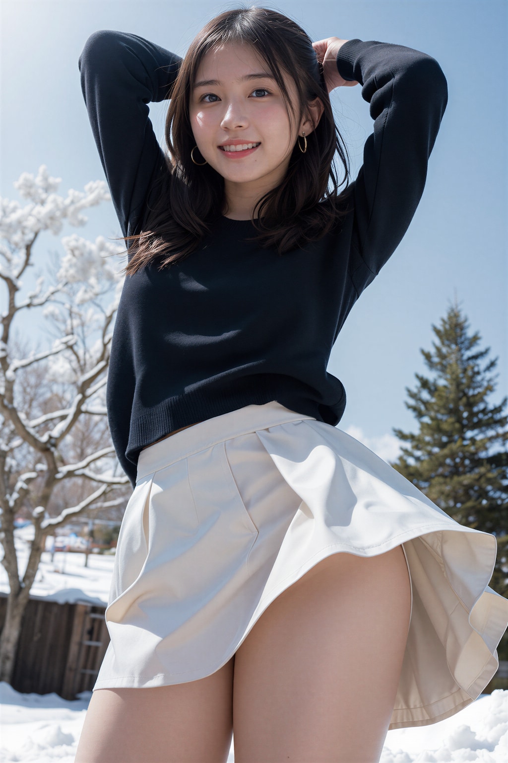 寒波でもミニスカート