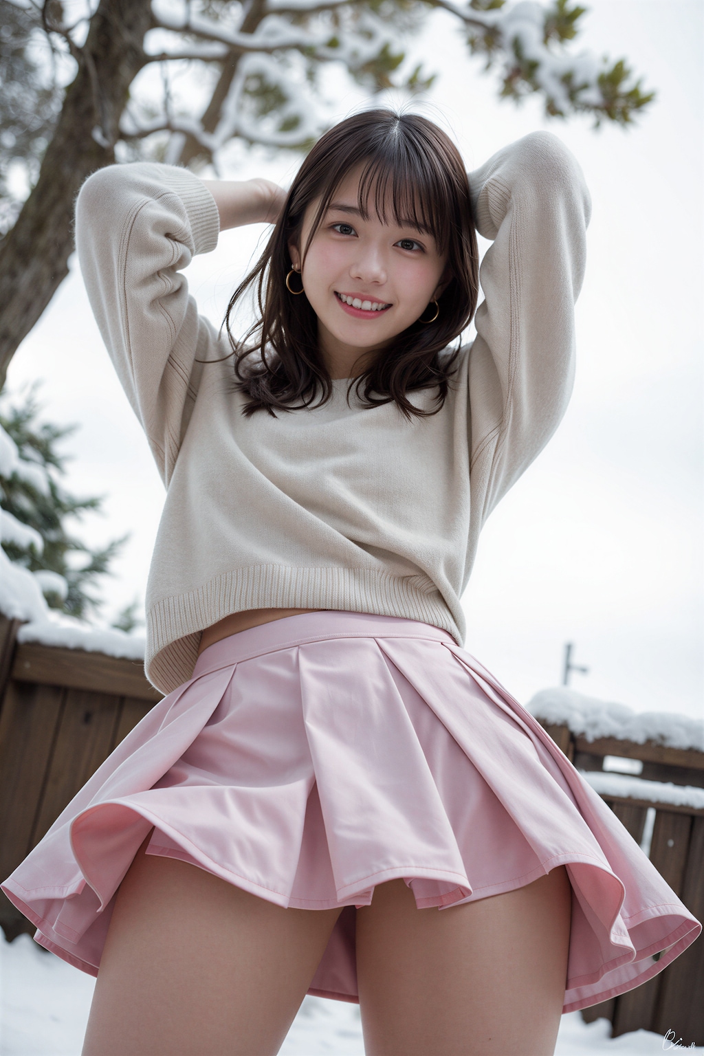 寒波でもミニスカート