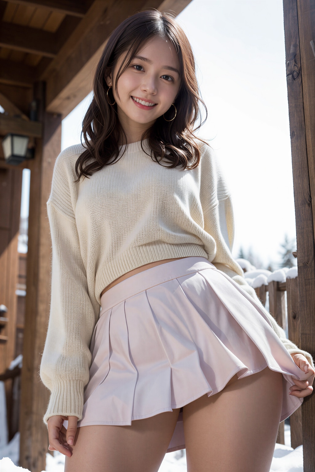 寒波でもミニスカート