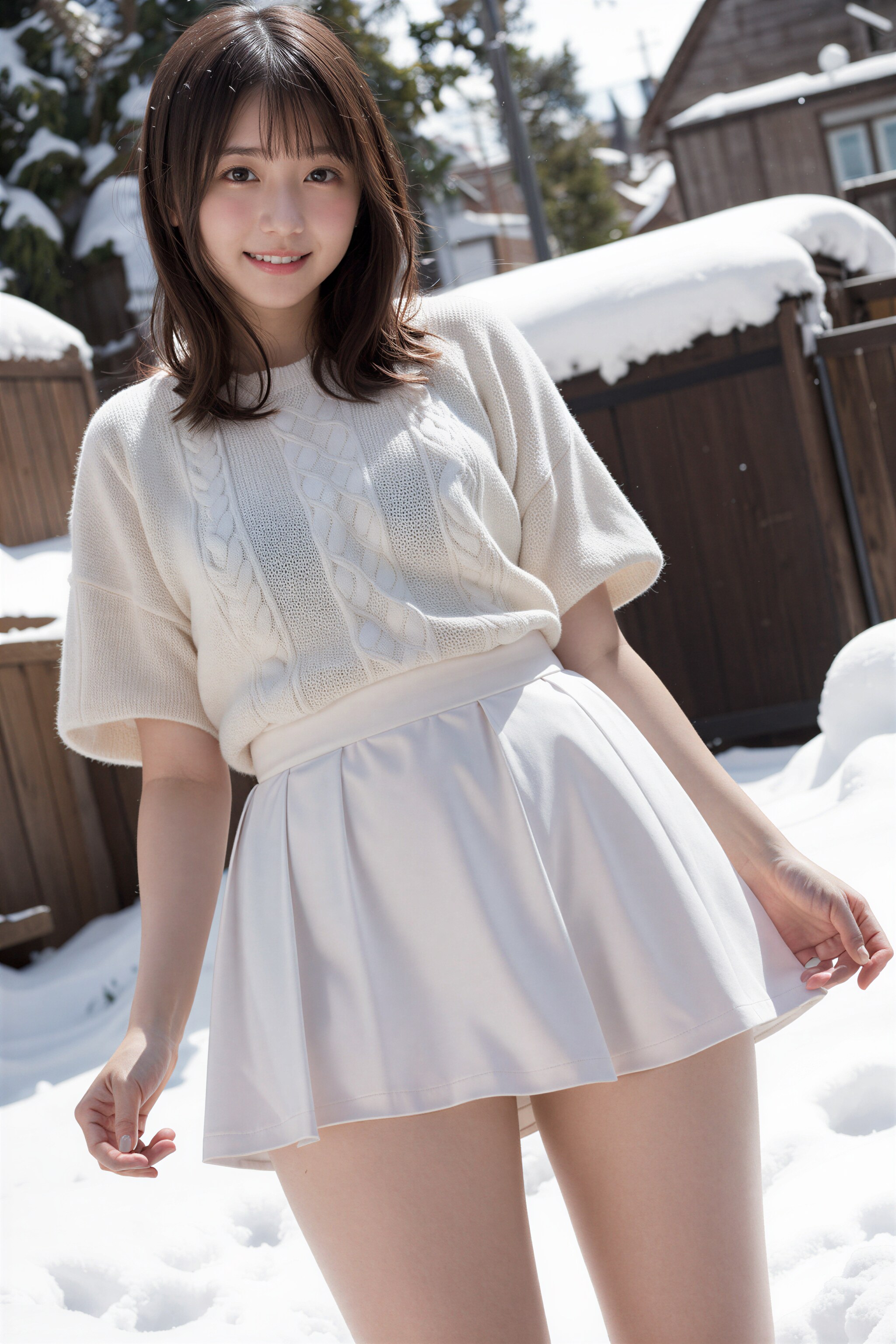 寒波でもミニスカート