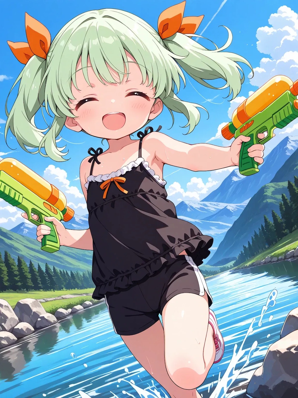 りおちゃんの川遊び