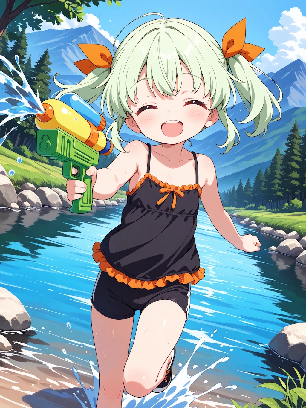 りおちゃんの川遊び