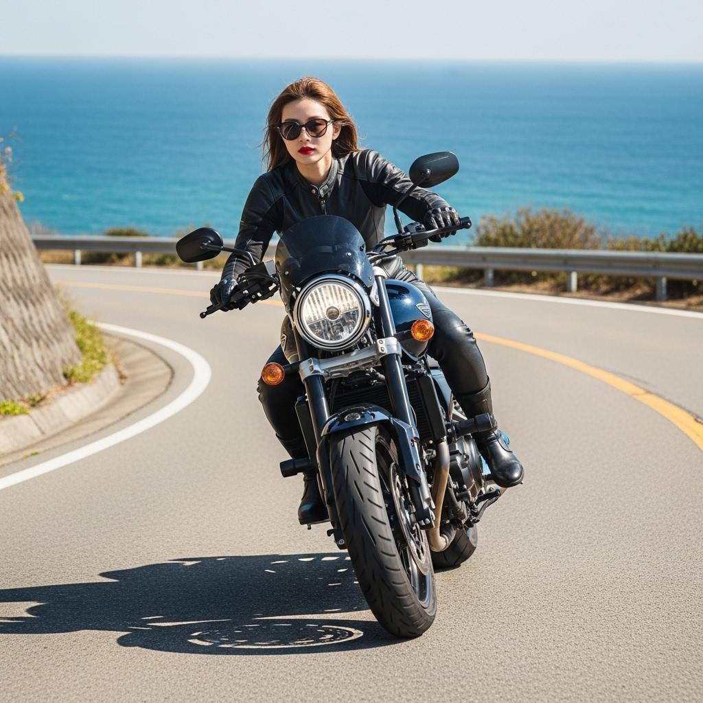 春だ、海岸線が気持ちいい