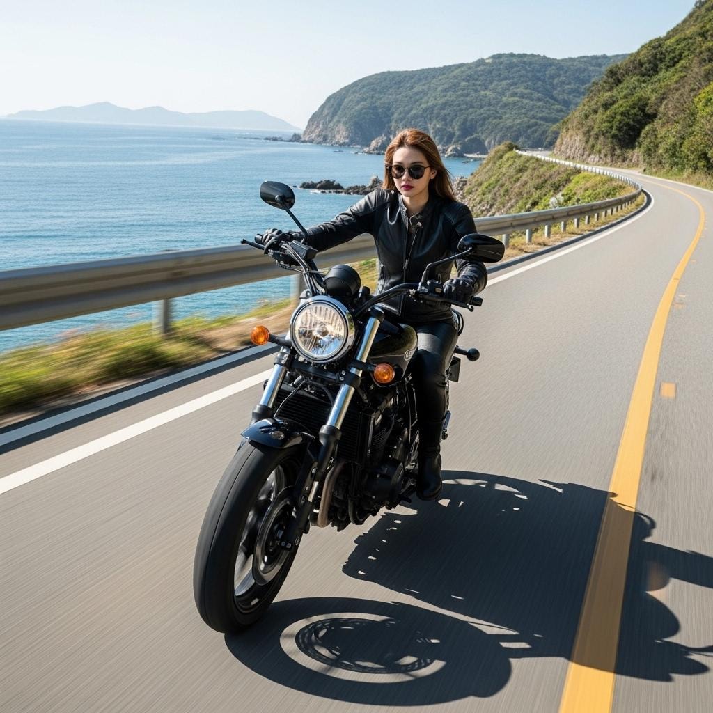 春だ、海岸線が気持ちいい