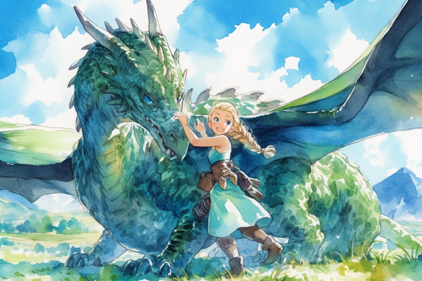 ドラゴンと少女（竜騎士）45 | の人気AIイラスト・グラビア