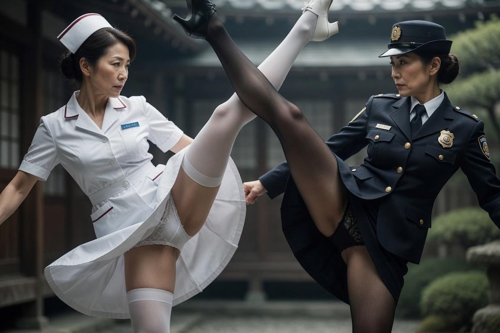 開戦！制服熟女の決闘　看護師 vs 婦人警察官