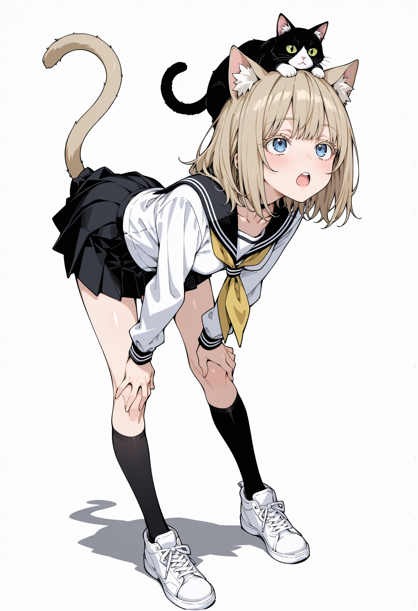 猫耳の上の猫