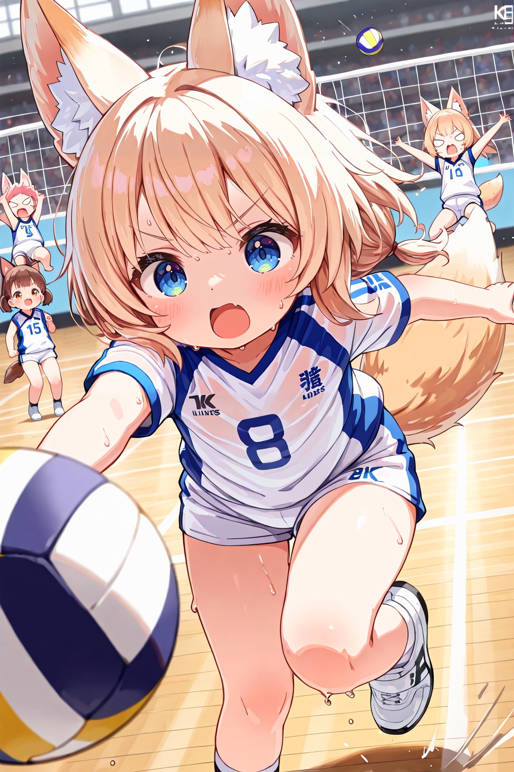 ケモミミちっぱいバレー！ | の人気AIイラスト・グラビア