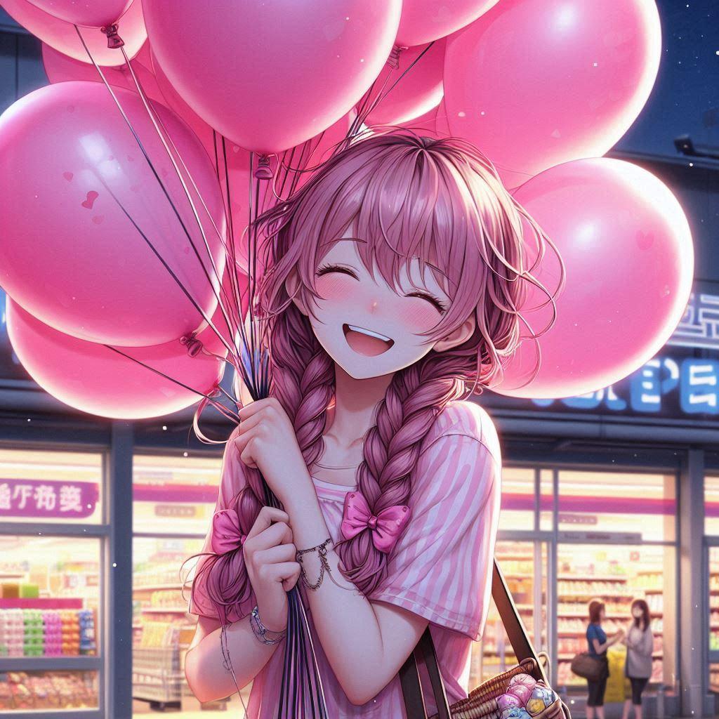 閉店間際で残った風船全部もらっちゃった♡ 聞いてみるものね♡
