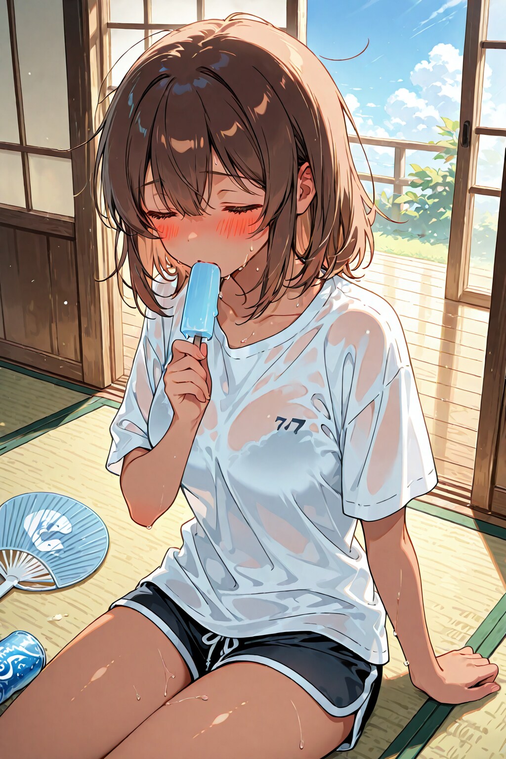 汗だく夏希ちゃん