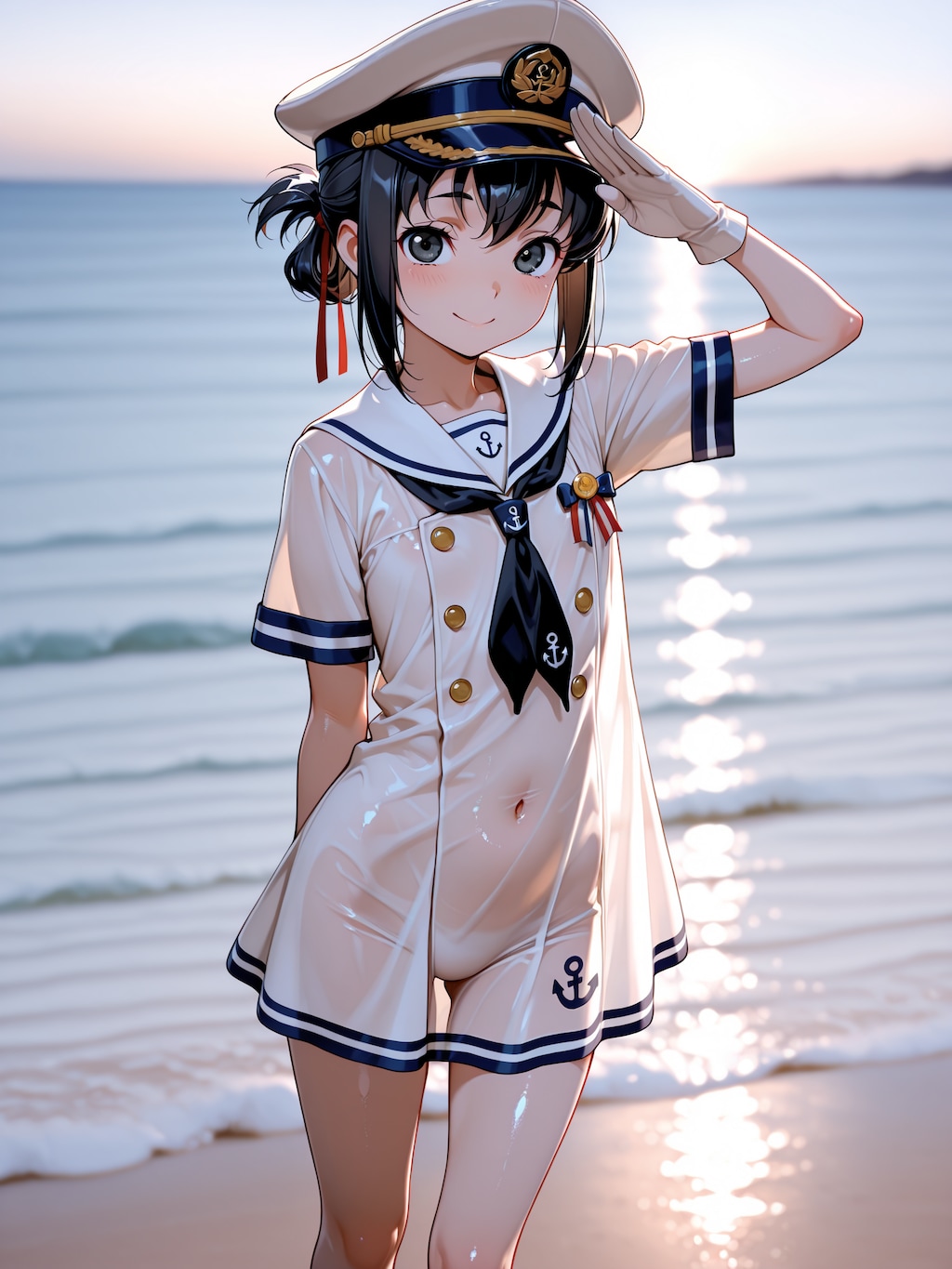 水兵さん風衣装の朋子