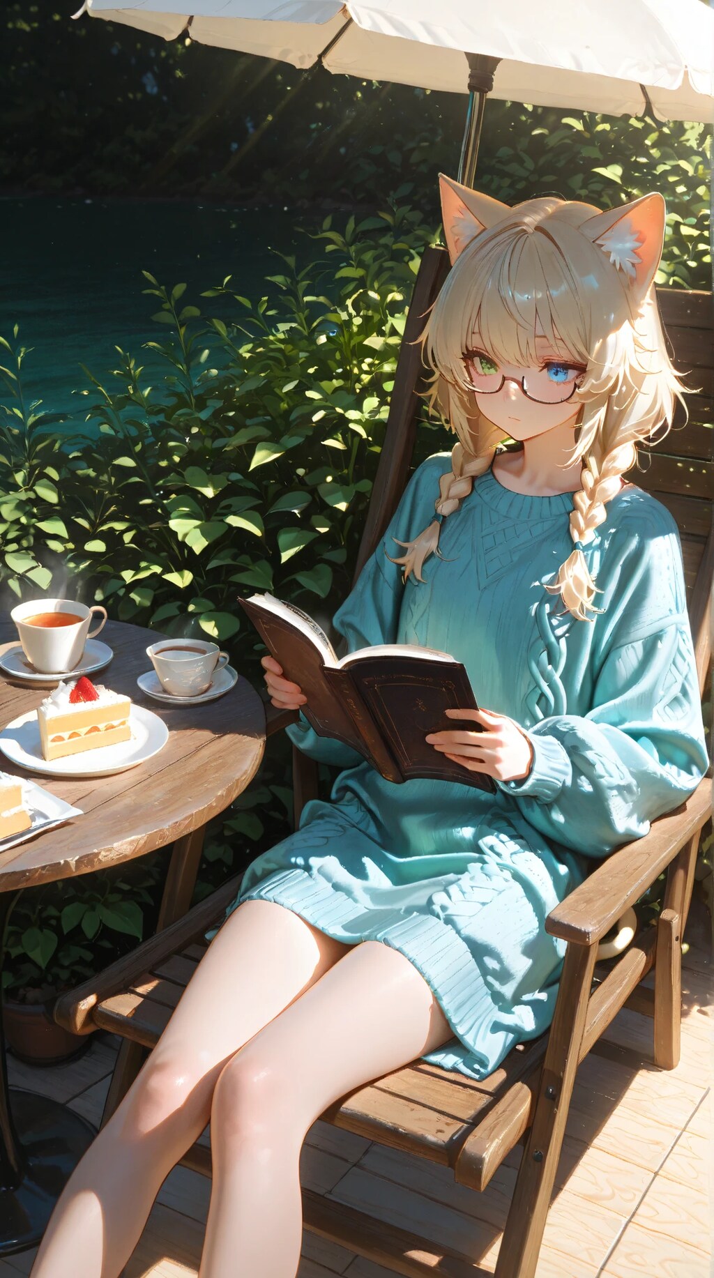 三つ編みにしてみた