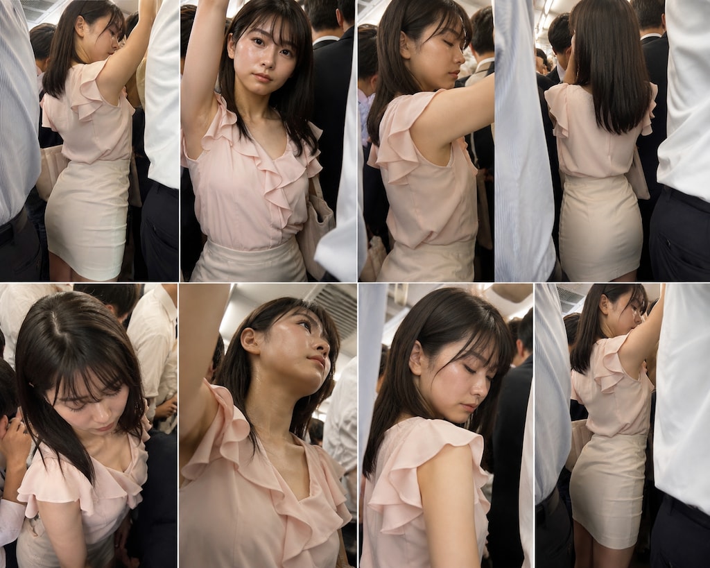 電車内の美人OL, 様々な角度から