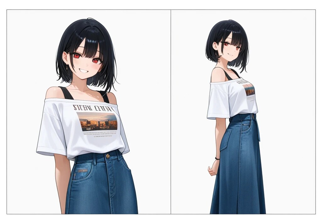 オフショルダータンクトップ
