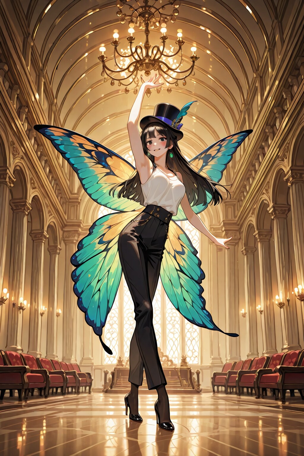 かっこかわいいダンサー白鳥英美梨のブリュッセル王宮鏡の間特別公演　胡蝶の舞
