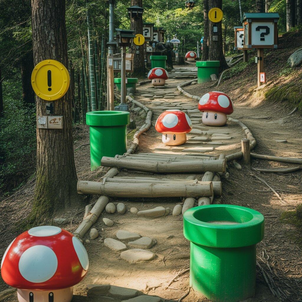 マリオ風の山道